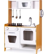 ECOTOYS Drewniana kuchnia z efektami dźwiękowymi