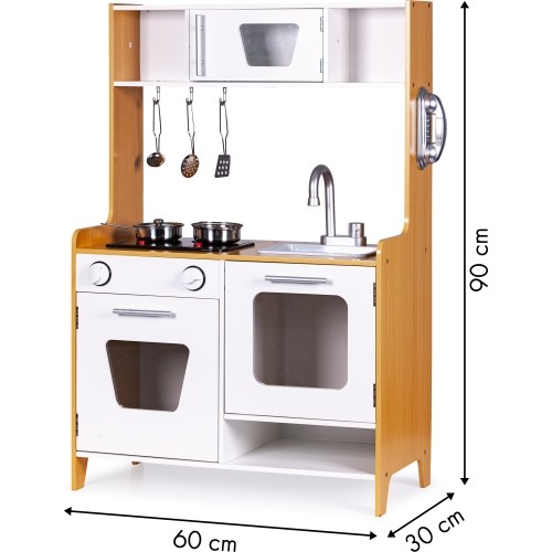 ECOTOYS Drewniana kuchnia z efektami dźwiękowymi