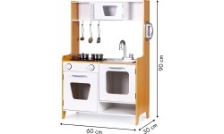 ECOTOYS Drewniana kuchnia z efektami dźwiękowymi