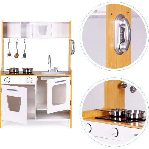 ECOTOYS Drewniana kuchnia z efektami dźwiękowymi