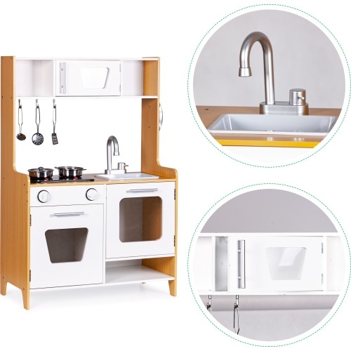 ECOTOYS Drewniana kuchnia z efektami dźwiękowymi