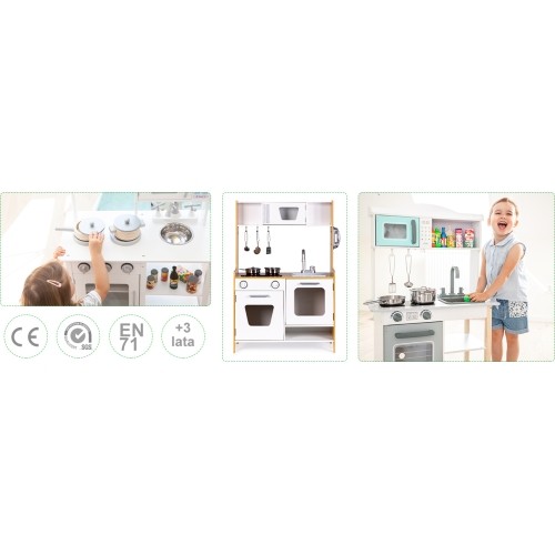 Drewniana kuchnia dla dzieci z efektami dźwiękowymi ECOTOYS