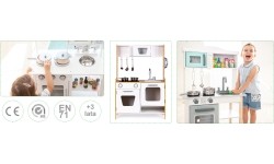 ECOTOYS Drewniana kuchnia z efektami dźwiękowymi