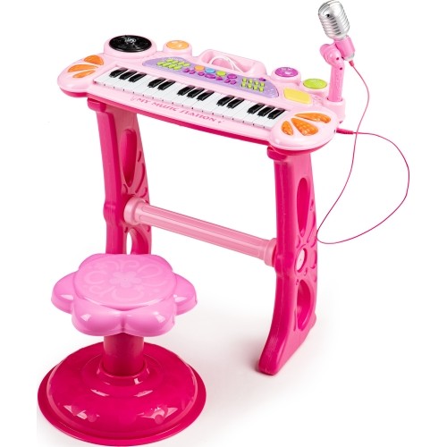 Pianinko z mikrofonem EcoToys, różowe