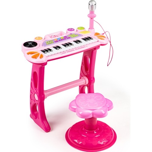 Pianino z mikrofonem EcoToys, różowe