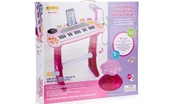 Pianino z mikrofonem EcoToys, różowe