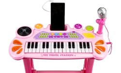 Pianino z mikrofonem EcoToys, różowe