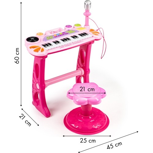 Pianino z mikrofonem EcoToys, różowe