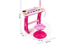 Pianino z mikrofonem EcoToys, różowe