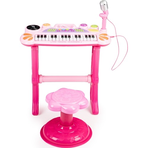 Pianino z mikrofonem EcoToys, różowe