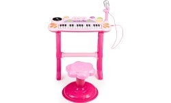 Pianino z mikrofonem EcoToys, różowe