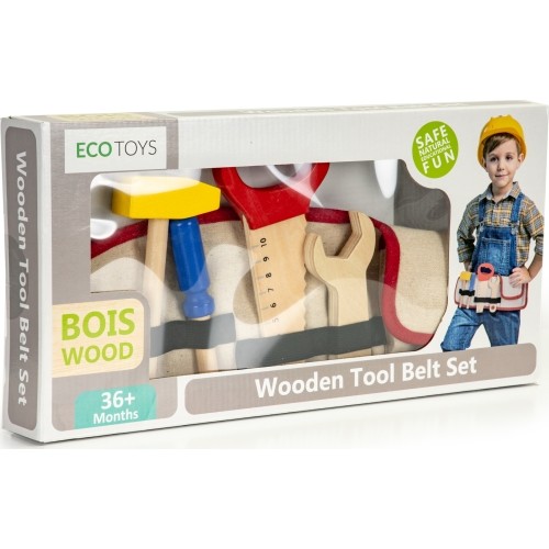 Narzędzia drewniane z paskiem Ecotoys DIY