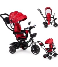 Rowerek Wózek trójkołowy dla małych dzieci z obracanym siedzeniem Eco Toys - czerwony