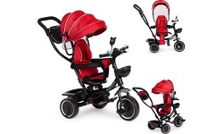 Rowerek Wózek trójkołowy dla małych dzieci z obracanym siedzeniem Eco Toys - czerwony
