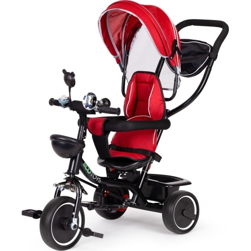 Rowerek Wózek trójkołowy dla małych dzieci z obracanym siedzeniem Eco Toys - czerwony
