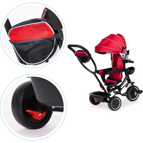 Rowerek Wózek trójkołowy dla małych dzieci z obracanym siedzeniem Eco Toys - czerwony