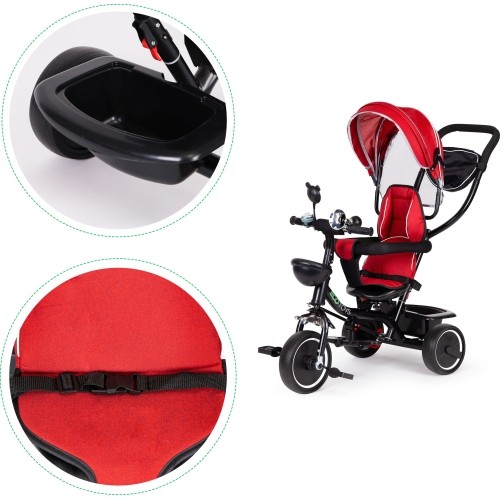 Rowerek Wózek trójkołowy dla małych dzieci z obracanym siedzeniem Eco Toys - czerwony