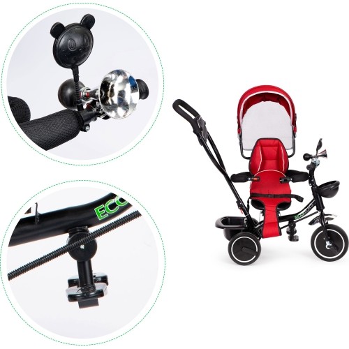 Rowerek Wózek trójkołowy dla małych dzieci z obracanym siedzeniem Eco Toys - czerwony