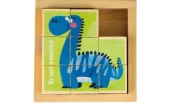 Edukacyjne drewniane klocki puzzle Ecotoys Dino
