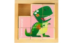 Edukacyjne drewniane klocki puzzle Ecotoys Dino