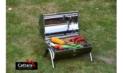 Podróżny turystyczny grill węglowy Cattara Double 2 x 38 cm