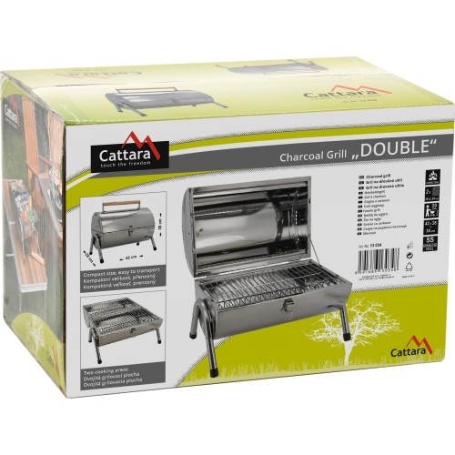 Podróżny turystyczny grill węglowy Cattara Double 2 x 38 cm