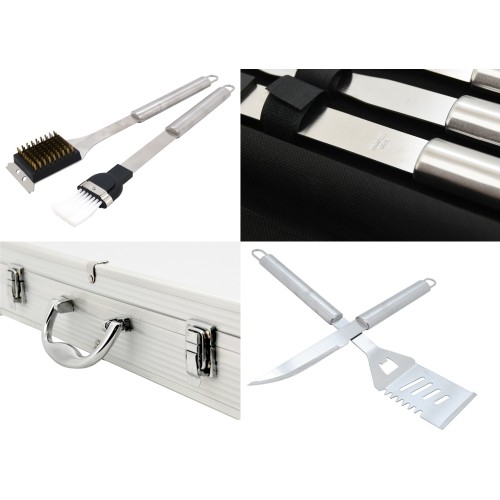  Zestaw narzędzi do grillowania Cattara - 11 szt., aluminiowa walizka