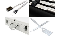 Zestaw przyborów do grilla Cattara – 11 szt., aluminiowa walizka