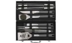 Zestaw narzędzi do grillowania Cattara Gray Line - 11 szt., aluminiowa walizka