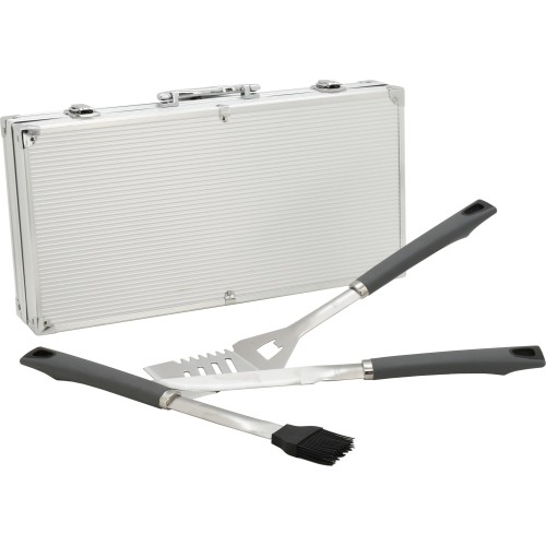 Zestaw narzędzi do grillowania Cattara Gray Line - 11 szt., aluminiowa walizka