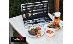 Zestaw narzędzi do grillowania Cattara Gray Line - 11 szt., aluminiowa walizka