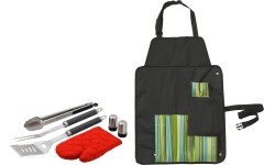 Zestaw narzędzi do grillowania Cattara, 7 elementów + fartuch