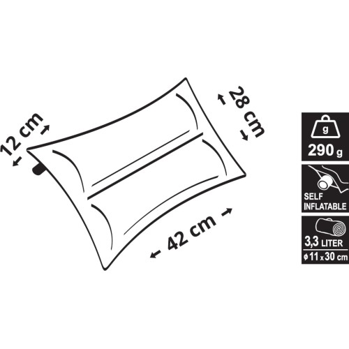 Poduszka samonadmuchująca Cattara Twin - niebieska, 42 x 28 x 12 cm