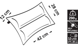 Poduszka samonadmuchująca Cattara Twin - niebieska, 42 x 28 x 12 cm