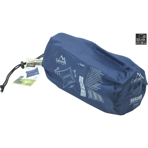 Poduszka samonadmuchująca Cattara Twin - niebieska, 42 x 28 x 12 cm
