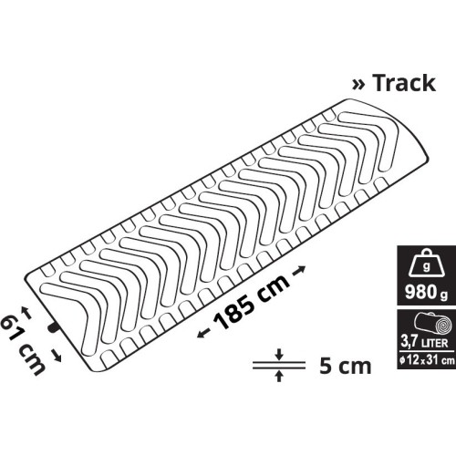 Mata dmuchana Cattara Track, niebieska, 215x61 cm