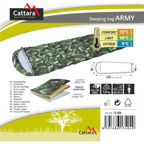 Śpiwór Cattara Army +5 °C