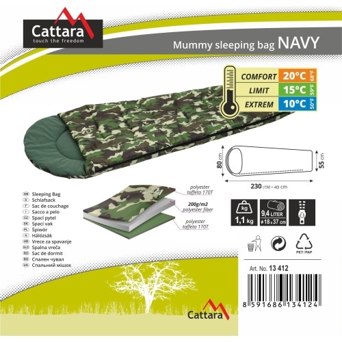 Śpiwór Cattara Navy +10°C