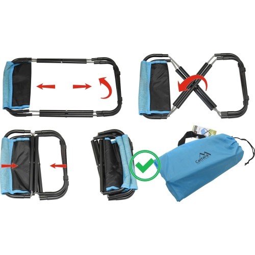 Składane krzesło kempingowe turystyczne stołek bez oparcia Cattara Foldi Max I