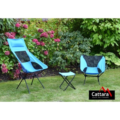 Składane krzesło kempingowe turystyczne stołek bez oparcia Cattara Foldi Max I