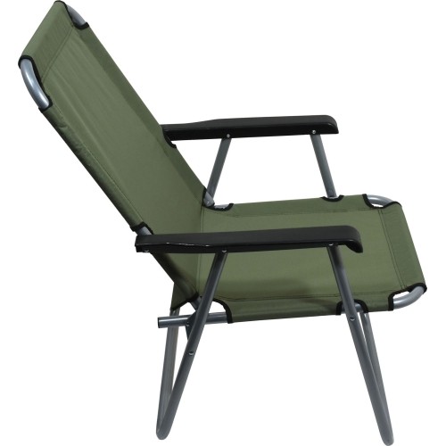 Turystyczne krzesło składane z podłokietnikami Cattara Lyon - Ciemnozielone