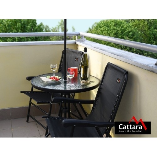 Składane krzesło ogrodowe turystyczne plażowe Cattara Terst - Czarne