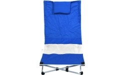 Składane krzesło kempingowe turystyczne z podgłówkiem Leżak Cattara Larisa - Niebieskie