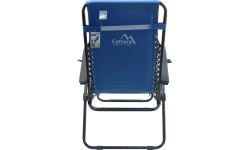 Składane krzesło kempingowe turystyczne z podnóżkiem i podgłówkiem Leżak Cattara Livorno - Niebieskie