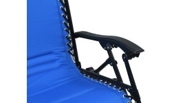 Składane krzesło kempingowe turystyczne z podnóżkiem i podgłówkiem Leżak Cattara Livorno - Niebieskie