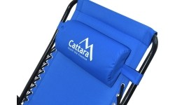 Składane krzesło kempingowe turystyczne z podnóżkiem i podgłówkiem Leżak Cattara Livorno - Niebieskie