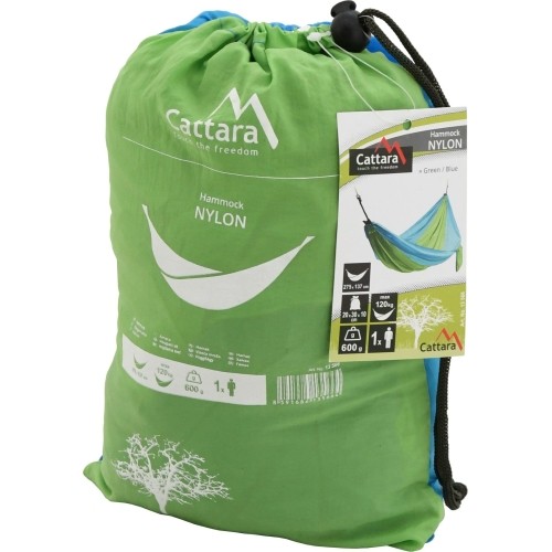Hamak turystyczny Cattara Nylon - Zielono-niebieski 275 x 137 cm