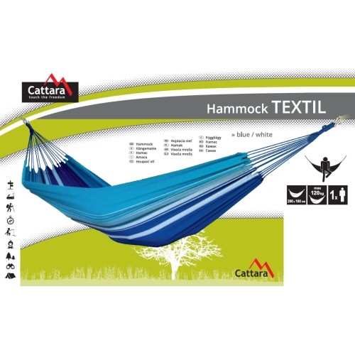Hamak Cattara Textil – niebiesko-biały 200x100 cm