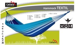 Hamak ogrodowy turystyczny Cattara Textil - Niebiesko-biały, 200 x 100 cm
