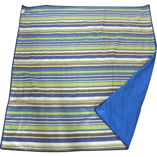 Koc piknikowy Cattara Spring niebieski w paski 150x150 cm